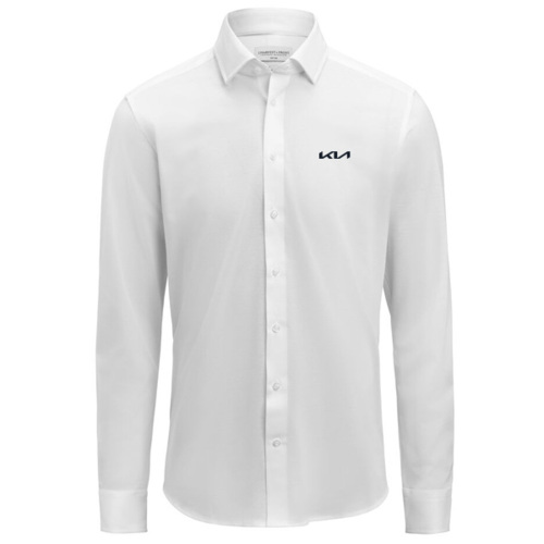 Pik&eacute;stickad Skjorta IB 135 Slim Herr