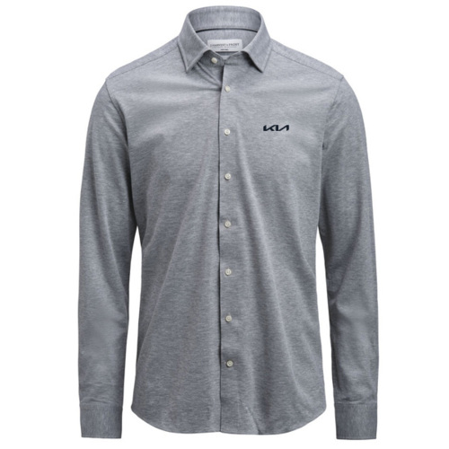 Pik&eacute;stickad Skjorta IB 135 Slim Herr